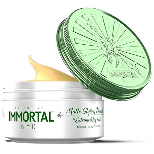 Immortal NYC Matte Pomade - Strong Hold Dry Look Hair Wax for Men