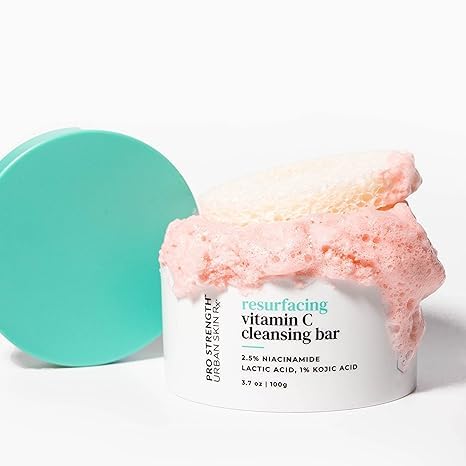 Pro Strength Resurfacing USRx® Vitamin C Cleansing Bar, Multi-Tasking Cleanser for Dull Skin, Cleanses, Resurfaces and Brightens Complexion, Formulated with Niacinamide and Lactic Acid, 3.7 Oz