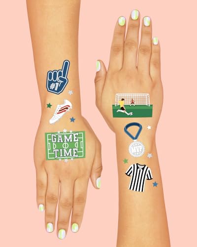 xo, Fetti Soccer Temporary Tattoos - 66 Foil Designs