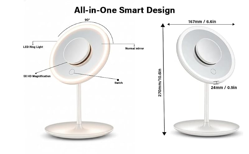 5X Magnifying Mirror – USB Powered Makeup & Grooming