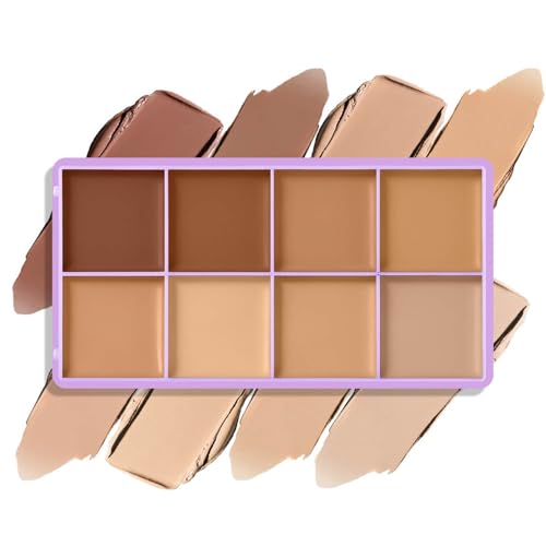 Domality 8-Color Concealer Contouring Palette for Medium to Dark Skin