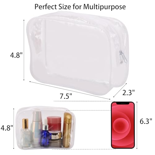 Clear Cosmetic Bags 10 Pack Makeup Travel Organizer 7.5"