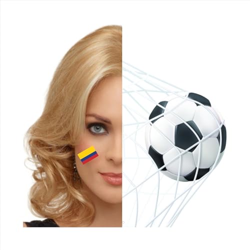 30 Sheets Columbia Flag Temporary Tattoos Fans Face Tattoo Stickers for Adults Kids Group Activity Props
