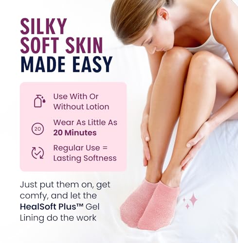 Dr. Frederick's Moisturizing Gel Socks for Dry Feet & Cracked Heels, Pink 1 Pair