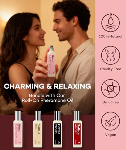 Rose Cashmere Pheromone Perfume Oil Roll-On for Women, 10ml