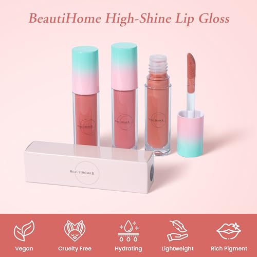 Vegan Lip Gloss with Shea Butter - High Shine & Non-Sticky