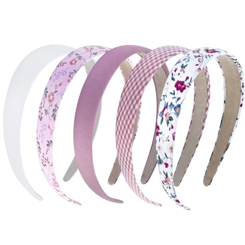 GIYAWA Flower Headbands for Women Non Slip 1 Inch Wide Boho Hair Accessories