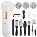 Electric Foot Scrubber File Callus Remover with Absorb Function, Waterproof Foot Grinder Cracked Dry Dead Skin Removal for Feet Care, 3 Rollers, 2 Speed, Battery Display