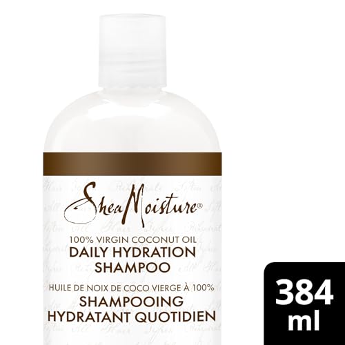 Shea Moisture Daily Hydration Shampoo hair care for all hair types 100% Virgin Coconut Oil with Coconut Oil, Coconut Milk, Acacia Senegal 384 ml