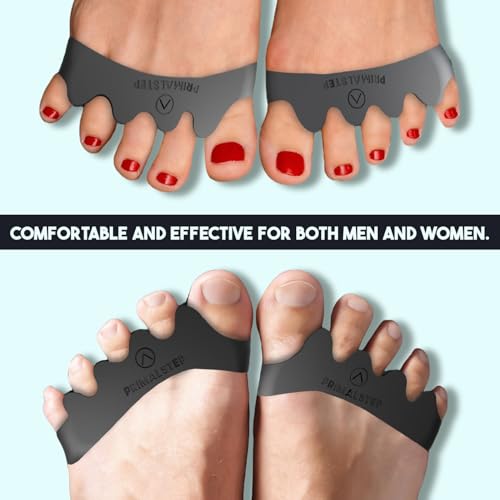 PrimalStep Toe Separators, Spreaders, Spacers, Straightener to Correct Toes for Men and Women, Bunion Corrector, Foot Pain, Plantar Fasciitis, Over 50% Thicker, XL (Pack of 2)