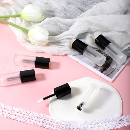 5ml Frosted Glass Lip Gloss Tubes with Wands & Stoppers