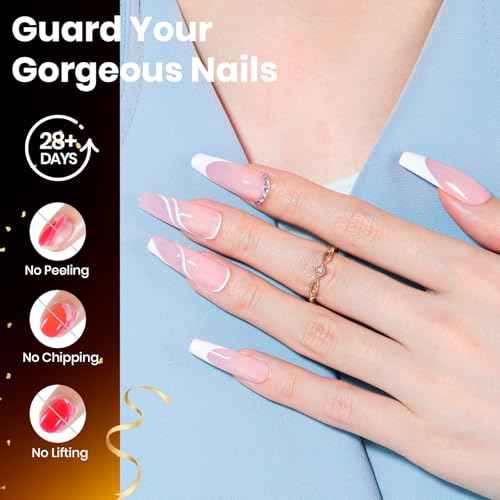 Beetles No Wipe Gel Top Coat and Base Coat Set for Gel Nail Polish - 2Pcs 15ml Super Shiny and Long Lasting Soak Off UV/LED Lamp Needed, Christmas Nail Art Design Gift