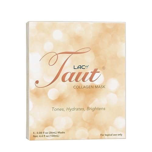 TAUT Collagen Face Mask ? 5 Sheet Pack with Hyaluronic Acid, Marine Collagen & Vitamin C ? Hydrating, Anti-Aging Sheet Mask for Firm, Glowing Skin ? Korean Skincare Inspired