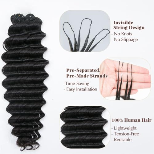 Deep Wave Crochet Hair 100% Human Hair 16" 100 Strands
