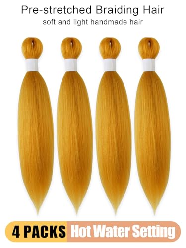 Pre-Stretched Braiding Hair 10 Inch, 4 Packs Yaki