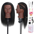 100% Real Human Hair Mannequin Head 16" Black Yaki