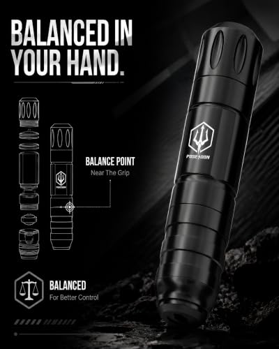 Poseidon Wireless Tattoo Gun Kit with 2 Batteries & 20 Needles