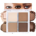 Nude Brown Matte Eyeshadow Quad Palette - Pigmented Smoky Eye