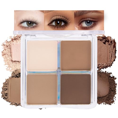 Nude Brown Matte Eyeshadow Quad Palette - Pigmented Smoky Eye