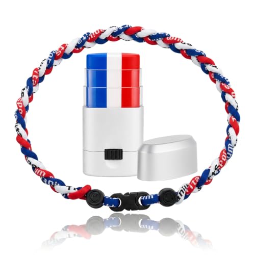 Patriotic Face Paint Stick & Baseball Necklace 2-in-1 Bundle