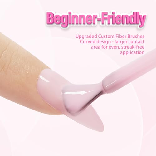 Makartt Milky Pink Gel Nail Polish - HEMA-Free Sheer Jelly (15ml)