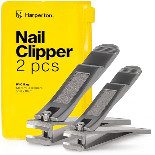 Harperton Nail Clippers Set - 2 Pack Stainless Steel with File