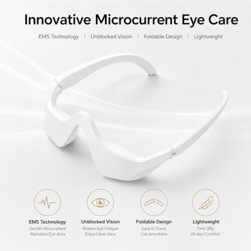 Under-Eye Light Therapy Glasses with Eye Massage for Dark Circles