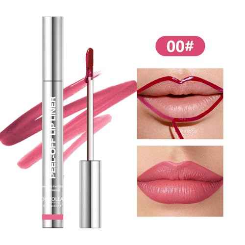 4Pcs Peel Off Lip Liner Stain Set - Long-Lasting, Smudge-Proof, Waterproof Nude Matte Lip Tint, Non-Fading Peel Off Lip Color, Effortless Precision & Full Coverage, 24H Color Hold