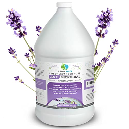 Antimicrobial Liquid Hand Soap (1 US Gallon) - Antibacterial Soap Refill - Hand Soap Refill Bottle - Cruelty Free Moisturizing Soap, Sweet Lavender Rose