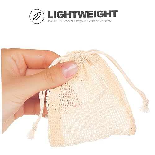 40pcs Cotton Linen Soap Bags with Drawstring - Exfoliating Mesh Pouches