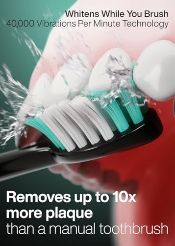 Aquasonic Black Series Electric Toothbrush with 8 Brush Heads