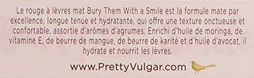 Pretty Vulgar Bury Them With A Smile Lipstick, Hydrating Matte Lipstick with Vitamin C & E, Shea Butter and Moringa Oil, Vegan, Gluten-Free & Cruelty-Free, Darling be Daring, 3.4 mL / 0.12 Fl. Oz