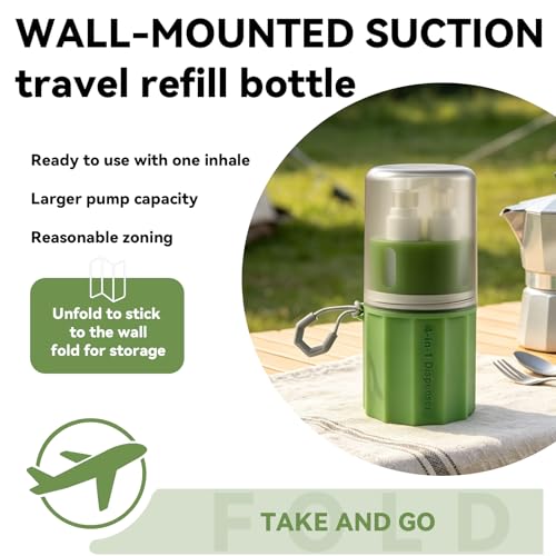 4-in-1 Travel Dispenser Bottles Set, 55ml Leakproof Silicone Containers