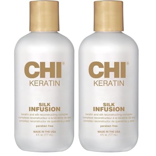 CHI Keratin Silk Infusion,Hydrating Hair Serum For Restoring Softness & Shine,Helps Dry,Damaged Hair,Sulfate-free,6 Oz,(Pack of 2)