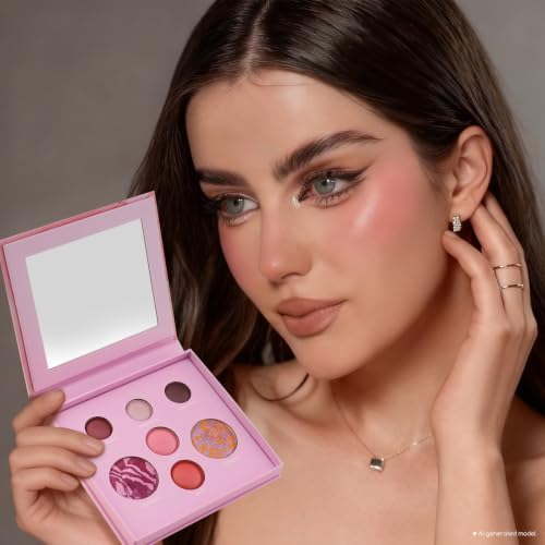 Color Nymph Baked Face Palette B - Travel Makeup Kit with Blush, Highlighter & Eyeshadow