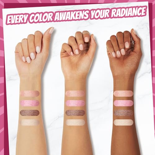 Color Nymph SPARKLE LOVE Palettes - Face & Cheek Makeup Palette?Blush, Bronzer & Highlighter Make Up for Teens Girls Tweens with Gentle & Silky-smooth Formula, Vegan & Talc-free (Pink)