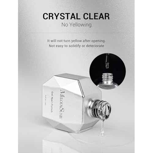 MelodySusie Gel Top Coat-15ml No Wipe Top Coat, High Gloss Shine Finish Long Lasting Top Gel for Clear Nail Gel and Acrylic Nails, for Home DIY and Nail Salon 0.5fl oz