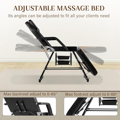 KIIUMI Tattoo Chair & Facial Bed with Hydraulic Stool - Multi-Purpose Salon