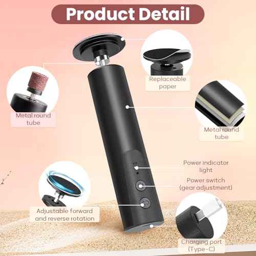 Electric Foot Callus Remover, 2 in 1 Electric Foot File Nail Grinder with 6 Speed, Rechargeable Callus Remover for Feet with 2 Mode Disc Sandpaper, Foot Sander Tool for Feet Dry Dead Skin