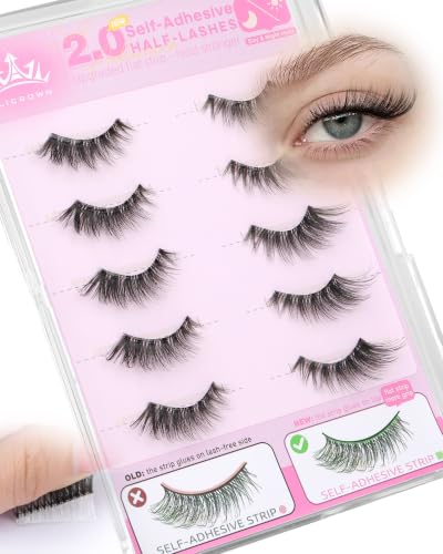 Self-Adhesive Half Lashes Cat Eye Wispy 5 Pair Set