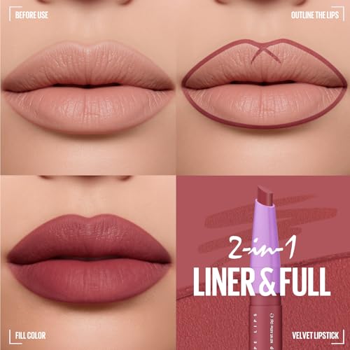 LANGMANNI 8-Piece 2-in-1 Velvet Matte Lipstick & Liner Set