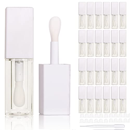 24pcs 5ml Empty white square lipgloss tubes bulk wholesale with big wand lipgloss containers¡¦