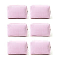 6-Pack Cute Seersucker Makeup Bags - Portable Travel Organizer