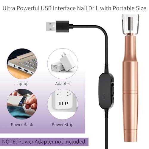 Electric Nail Drill Kit with Bits & Dust Shield - Professional Manicure Pedicure