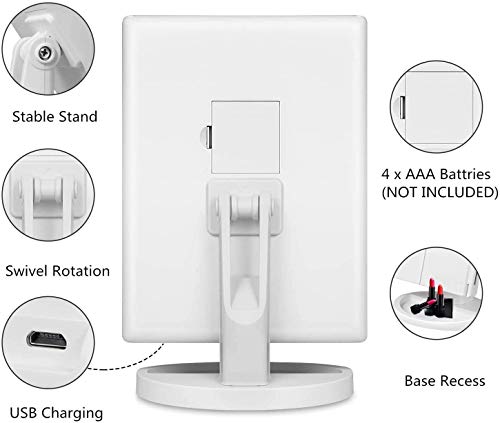 Infitrans Trifold Makeup Mirror with 1X 2X 3X Magnification & LED Lights