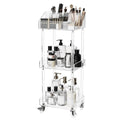 Aquiver 3-Tier Acrylic Makeup Organizer Cart - Rolling Vanity Storage