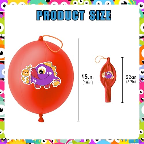 Monster Party Favors Set - 72 Pc Bundle with Balloons & Tattoos