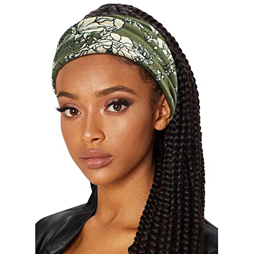 Mevnccola Wide Headbands for Women, Non Slip Stretchy Turban Headband, Large Knotted Headband, Soft Boho Head Band for Daily Life Workout Yoga 4 Pack