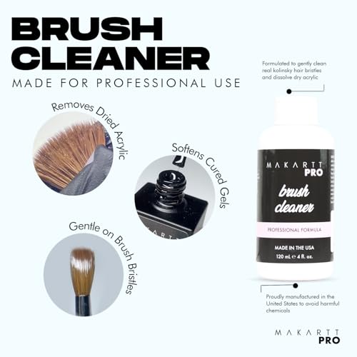 MakarttPro Acrylic Nail Brush Cleaner, Made in USA, 4oz/118ml