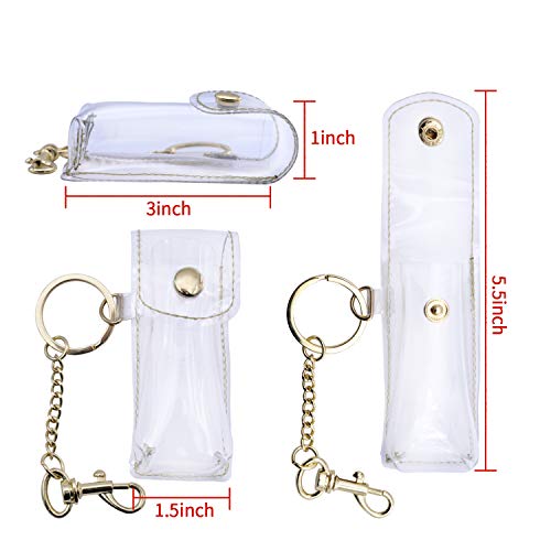 Patty Both Fashion Clear Lipstick Keychain Holder Lipstick Case Holder Lip Balm Holder with Key Chain, Portable